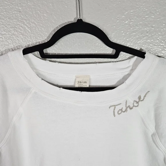 I.S.M.B.S. Essential White Sweatshirt Hand Embroidered Tahoe Size M/L - Picture 3 of 14